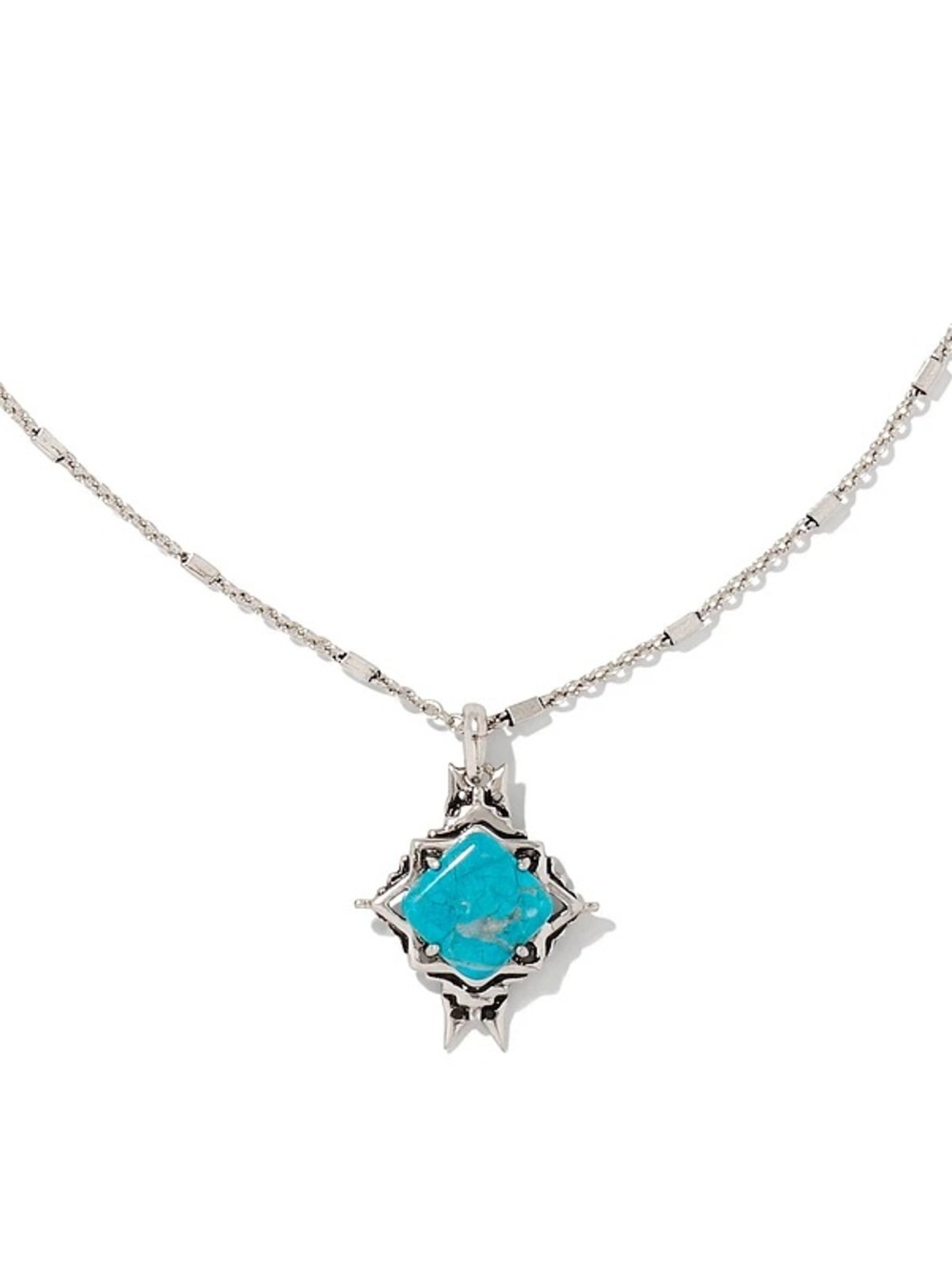 Kendra Scott Yellow Rose Cass Turquoise Vintag Silver Necklace